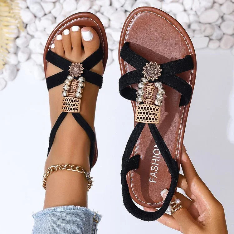 Women's Simple Metal Decorative Sandals - VAleG