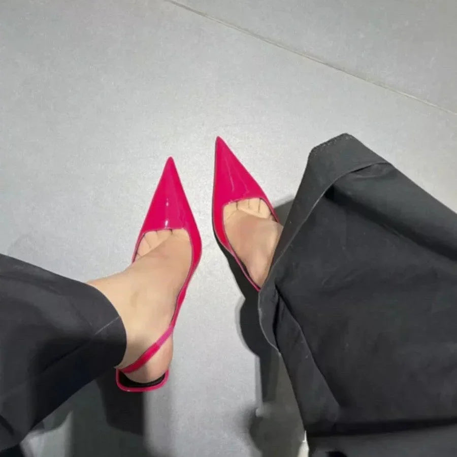 High Heel French Style Temperament Baotou Slingback Sandals - VAleG