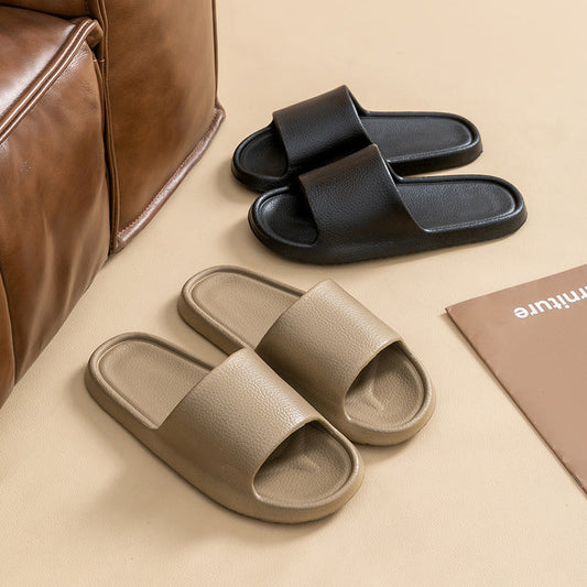 Home Non-slip Solid Color Indoor Leather Slippers VAleG