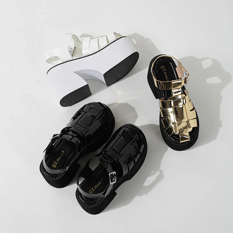Summer Chunky Heel Platform High Heel Sandals Muffin - VAleG
