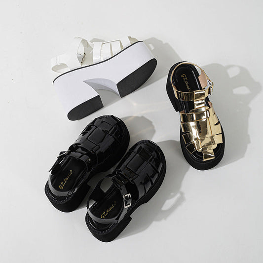 Summer Chunky Heel Platform High Heel Sandals Muffin VAleG
