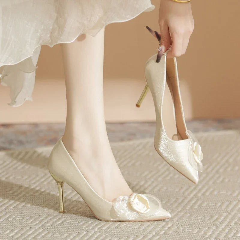 Wedding Shoes Stiletto High-end Applique High Heels - VAleG