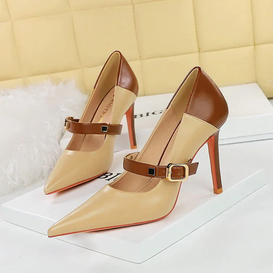 Retro High Heels Women's Shoes Stiletto Heel - VAleG