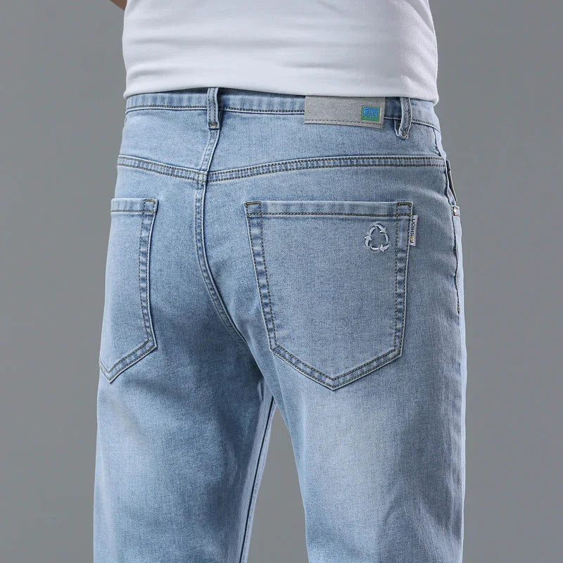 Men's Pants Stretch Slim-fitting Small Straight Trousers - VAleG