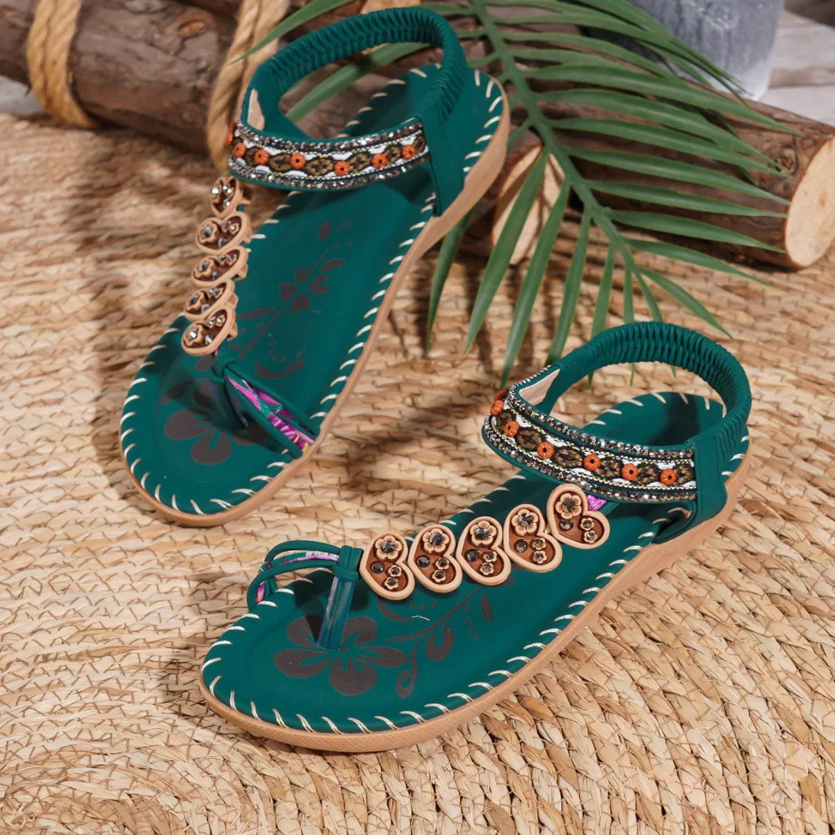Bohemian Daily Casual Summer Rhinestone Sandals - VAleG