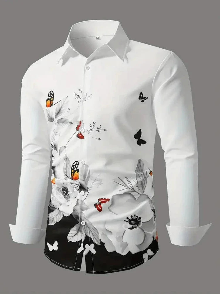 European And American Spring And Autumn Leisure Personalized Trendy Men Long Sleeve 3D Printed Shirt - VAleG