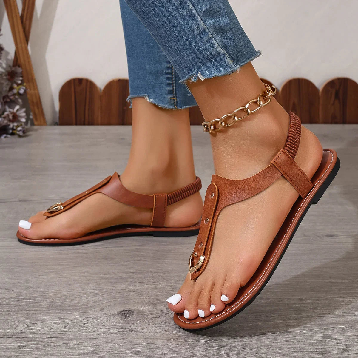Summer New Foreign Trade Plus Size Flip-Toe Comfortable Outdoor Elastic Strap Sandals - VAleG