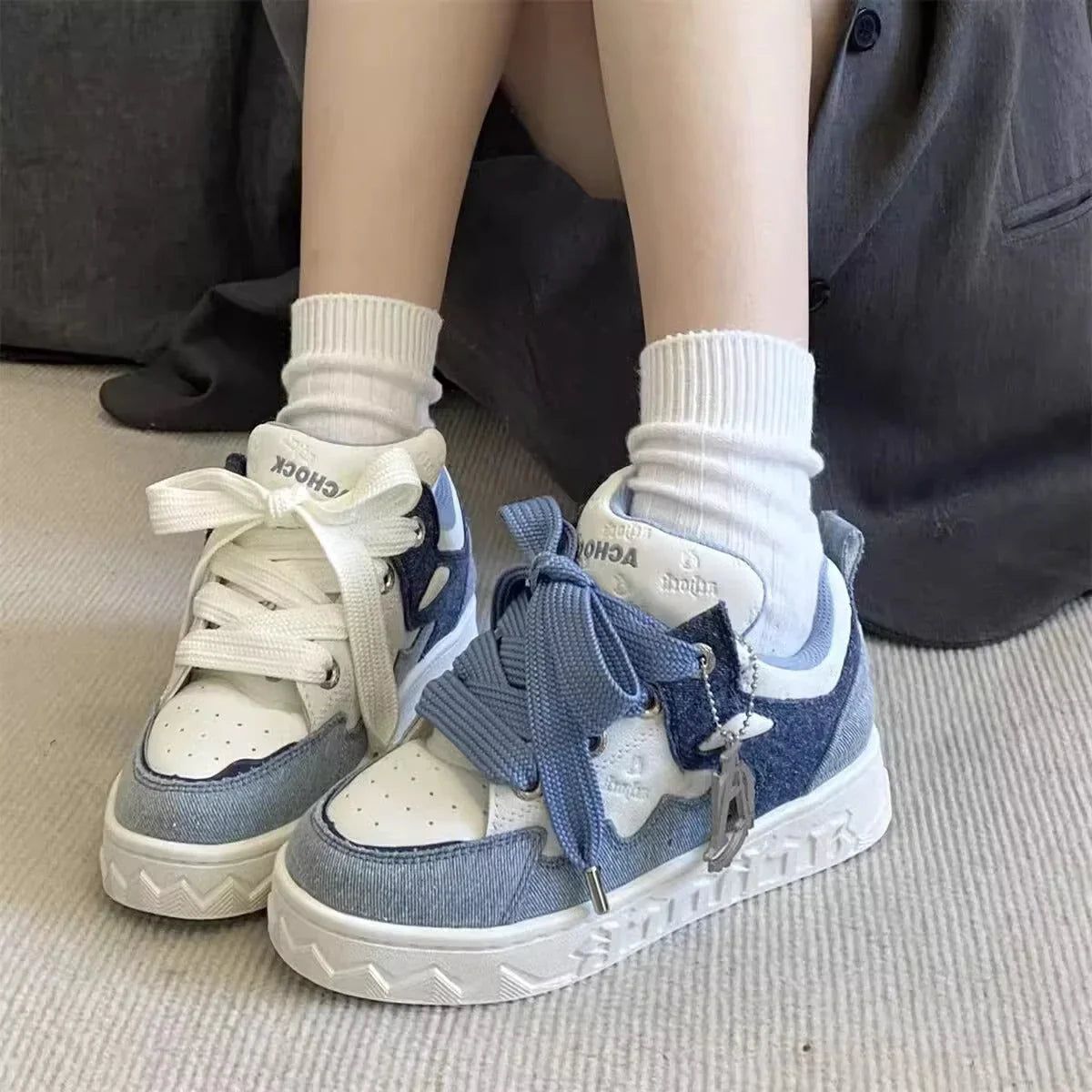 Niche Retro Hight Increasing Board Shoes - VAleG