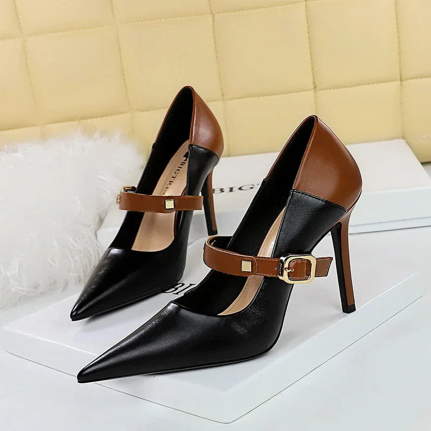 Retro High Heels Women's Shoes Stiletto Heel - VAleG