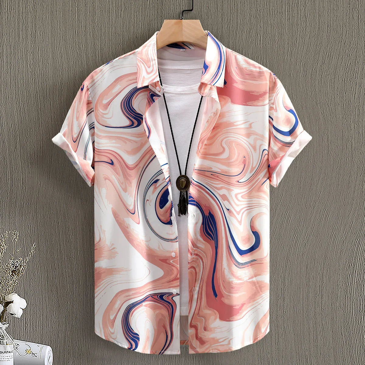 Fashion Digital Printing Men's Short Sleeve Shirt - VAleG