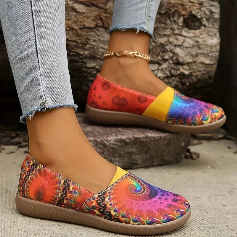 Women's Colorful Round Head Low-cut Leisure All-match Slip-on Shoes - VAleG