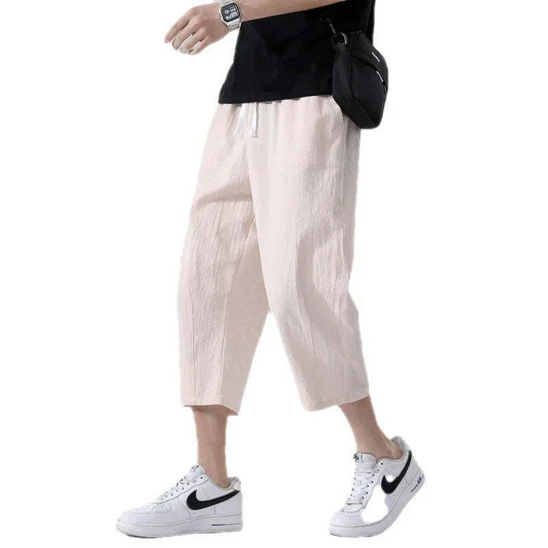 Loose Men's Korean-style Plus Size Cotton And Linen - VAleG