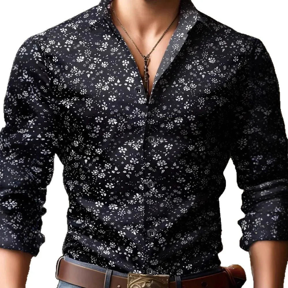 European And American Spring And Autumn Leisure Personalized Trendy Men Long Sleeve 3D Printed Shirt - VAleG