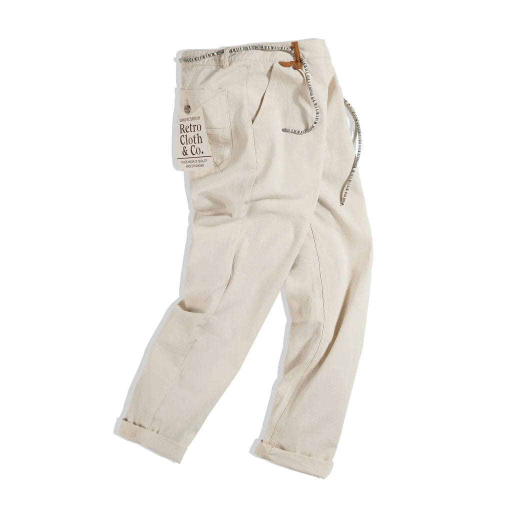 Madden Workwear American Retro Cotton Seed Shell Dark Plaid Casual Pants - VAleG
