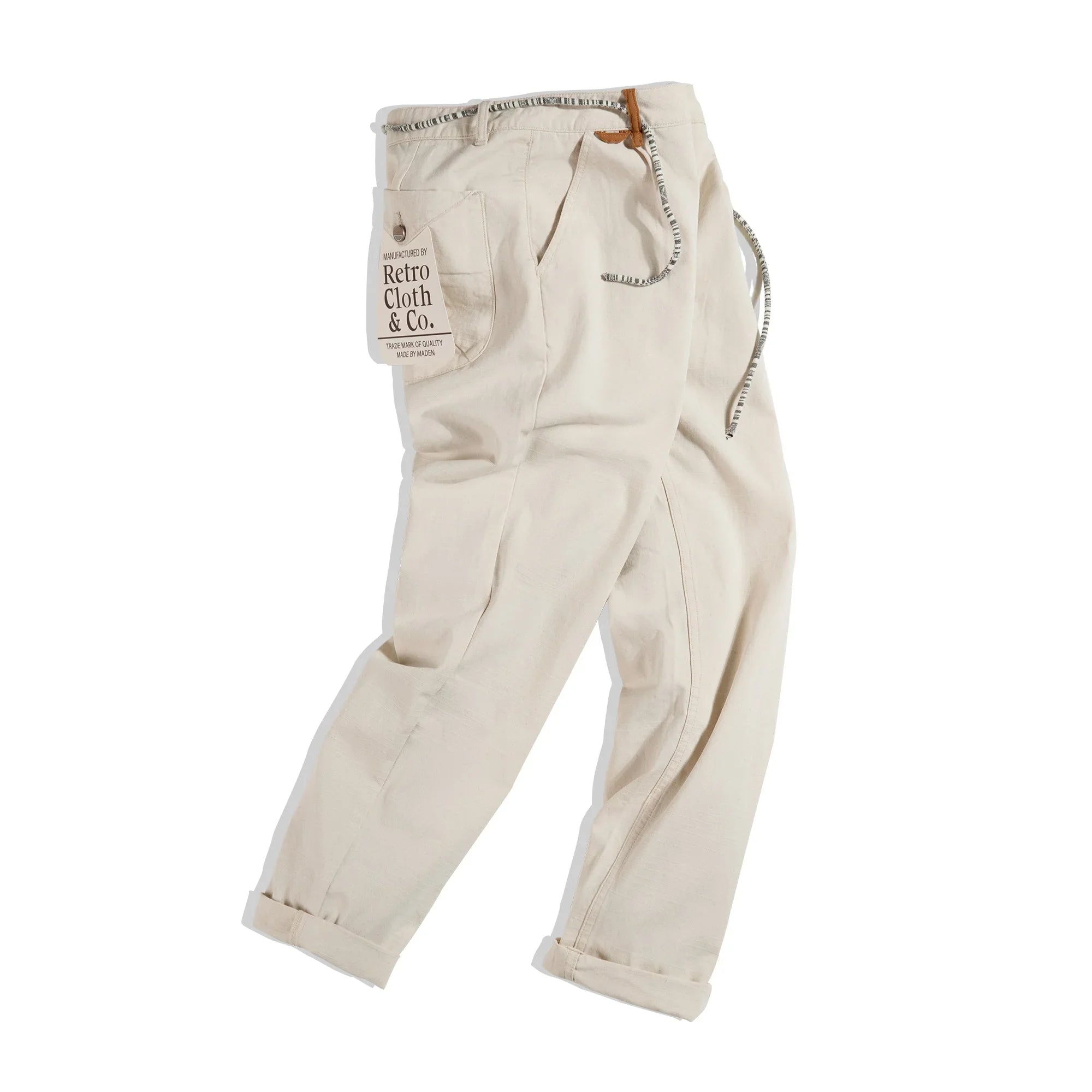 Madden Workwear American Retro Cotton Seed Shell Dark Plaid Casual Pants - VAleG