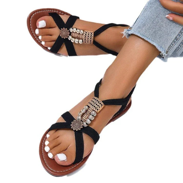 Women's Simple Metal Decorative Sandals - VAleG