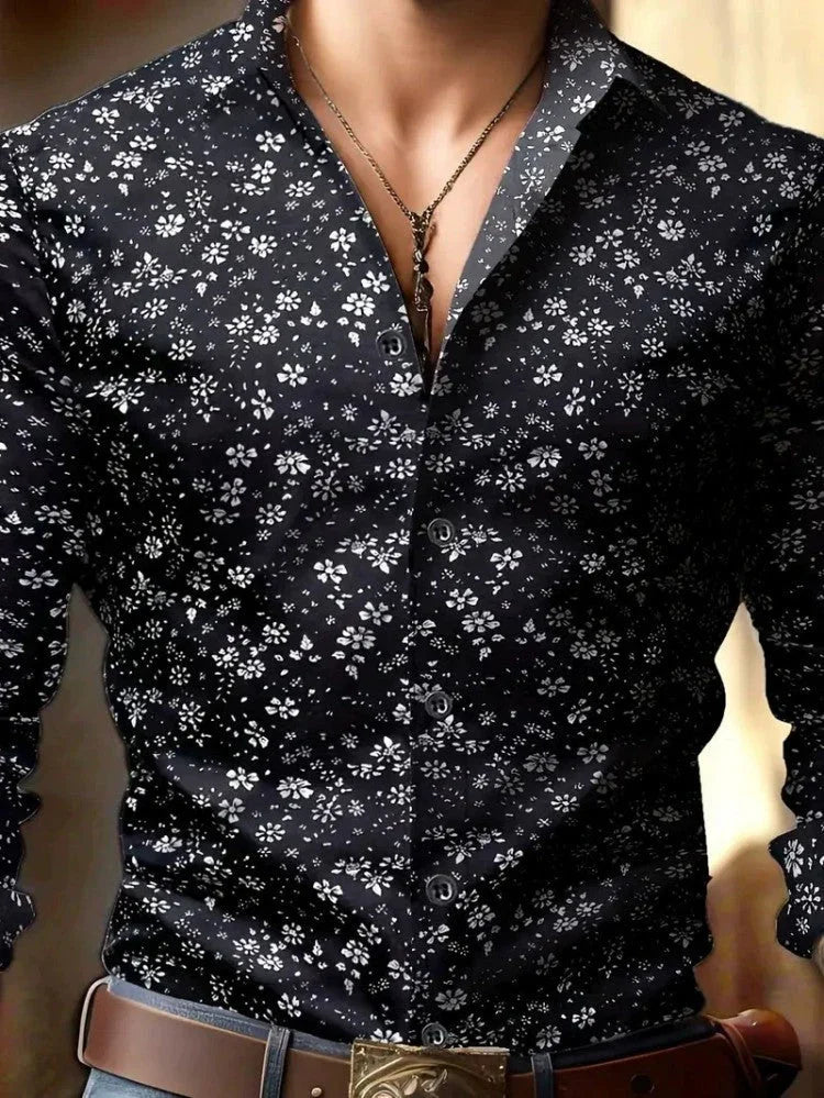 European And American Spring And Autumn Leisure Personalized Trendy Men Long Sleeve 3D Printed Shirt - VAleG