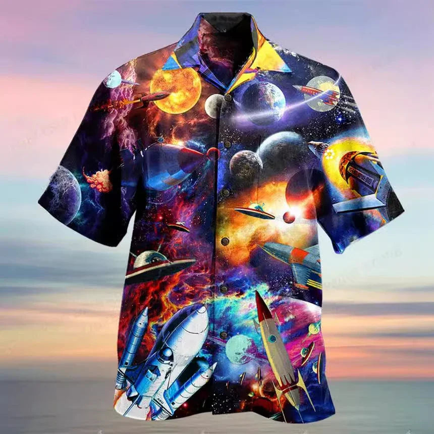Fashion Bus Pattern Summer Men's Casual Shirt - VAleG