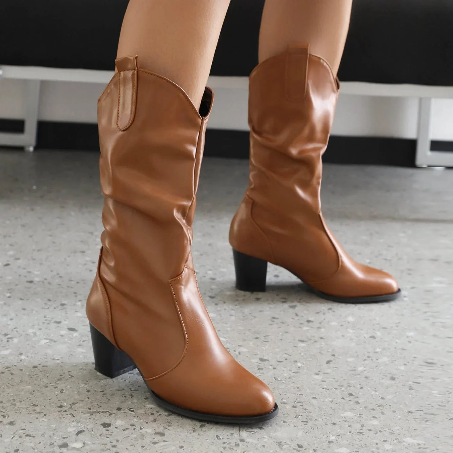 Simple Women's Fashion Leather Boots - VAleG