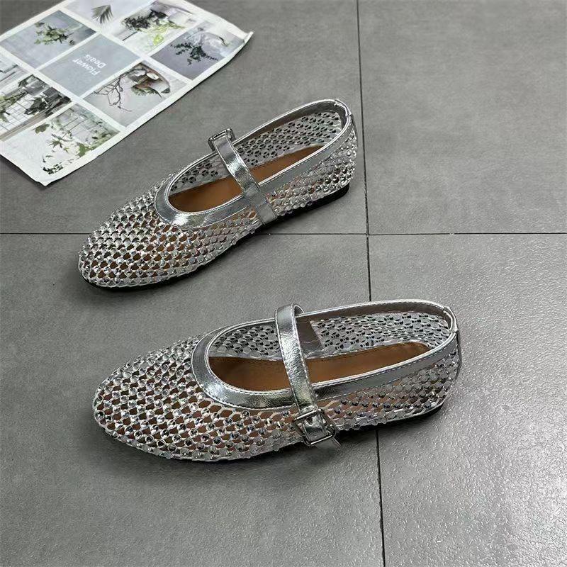 Mesh Buckle Ballet Shoes Women - VAleG