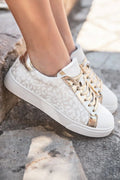 Vintage Leopard Print White Shoes - VAleG