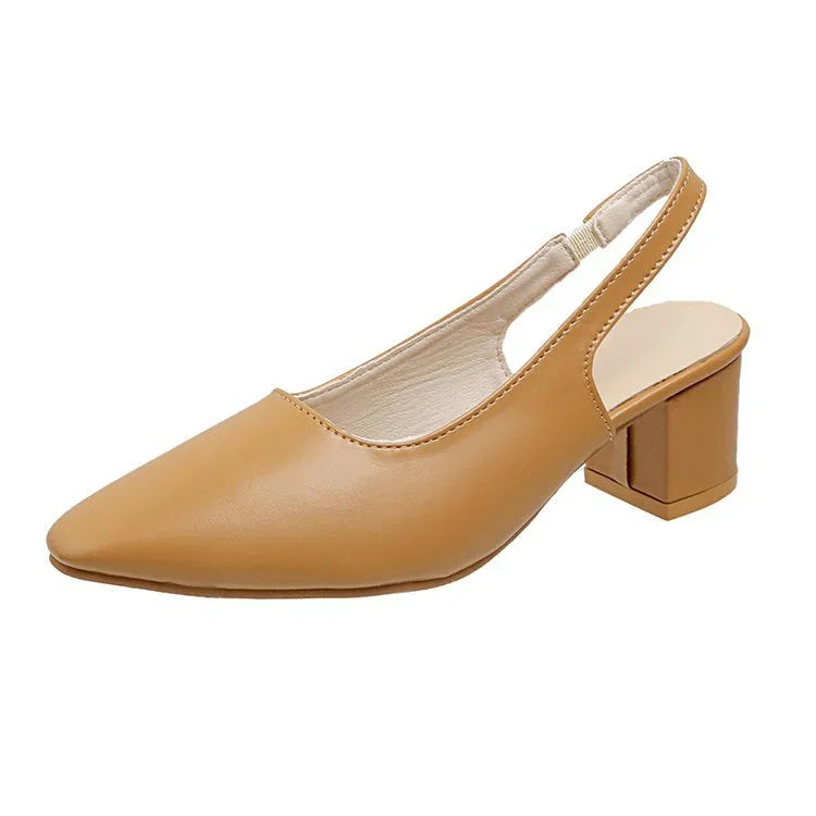 Chunky Heel Spring And Summer New Pointed High Heels For Women - VAleG