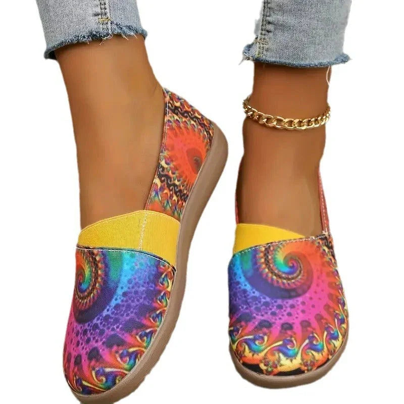 Women's Colorful Round Head Low-cut Leisure All-match Slip-on Shoes - VAleG