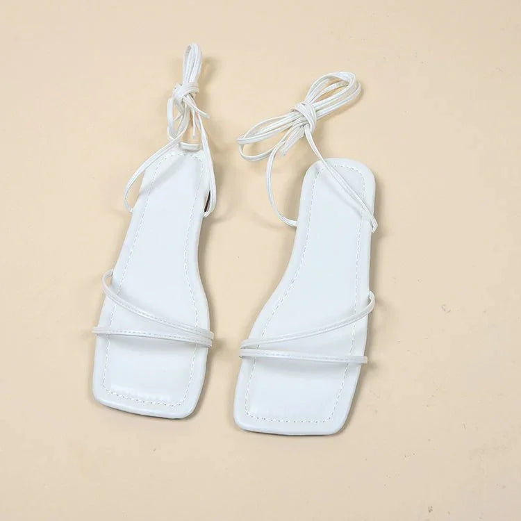 European And American Ankle Ring Bandage Cloth Flat Sandals Women's Summer - VAleG