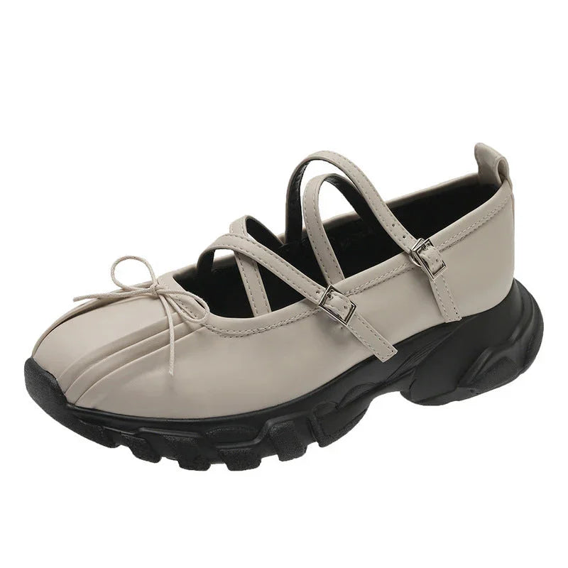 Women's Summer Retro Casual French Bowknot Shoes - VAleG