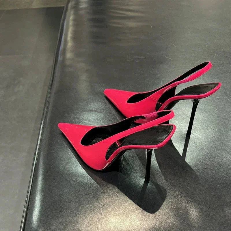 High Heel French Style Temperament Baotou Slingback Sandals - VAleG