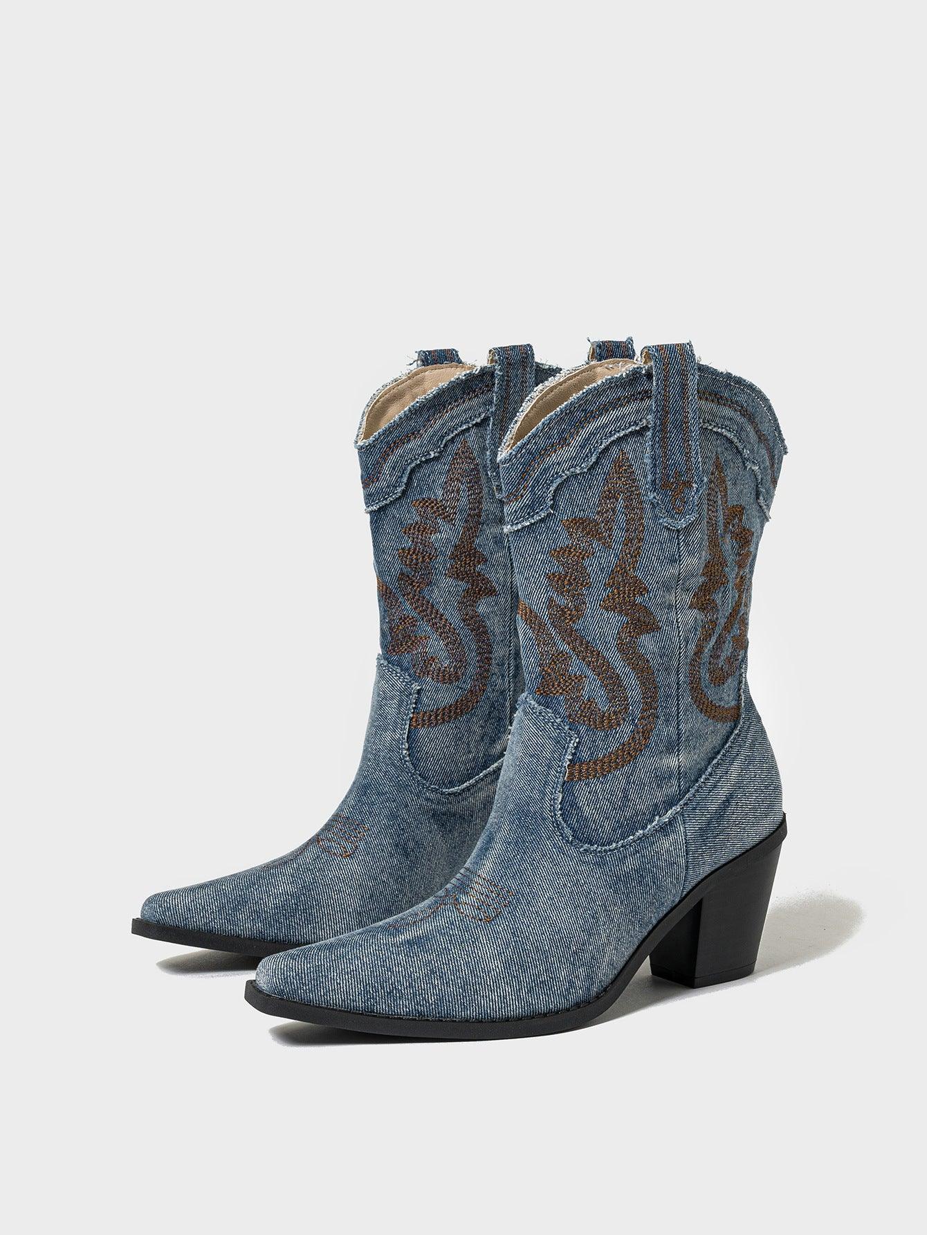 Fashionable Chunky Heel Women's Boots - VAleG