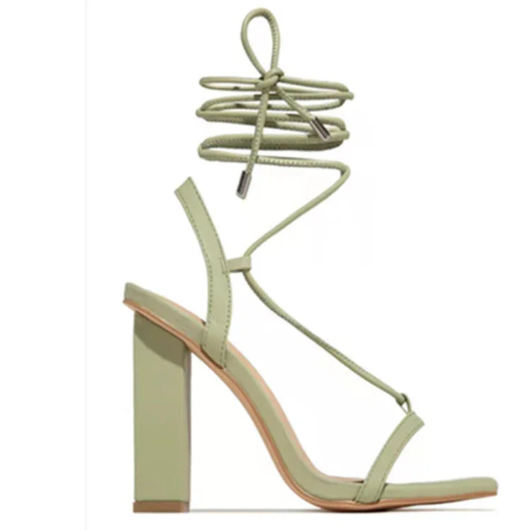Plus Size Lace-up Leather Rubber Fashion Sandals - VAleG