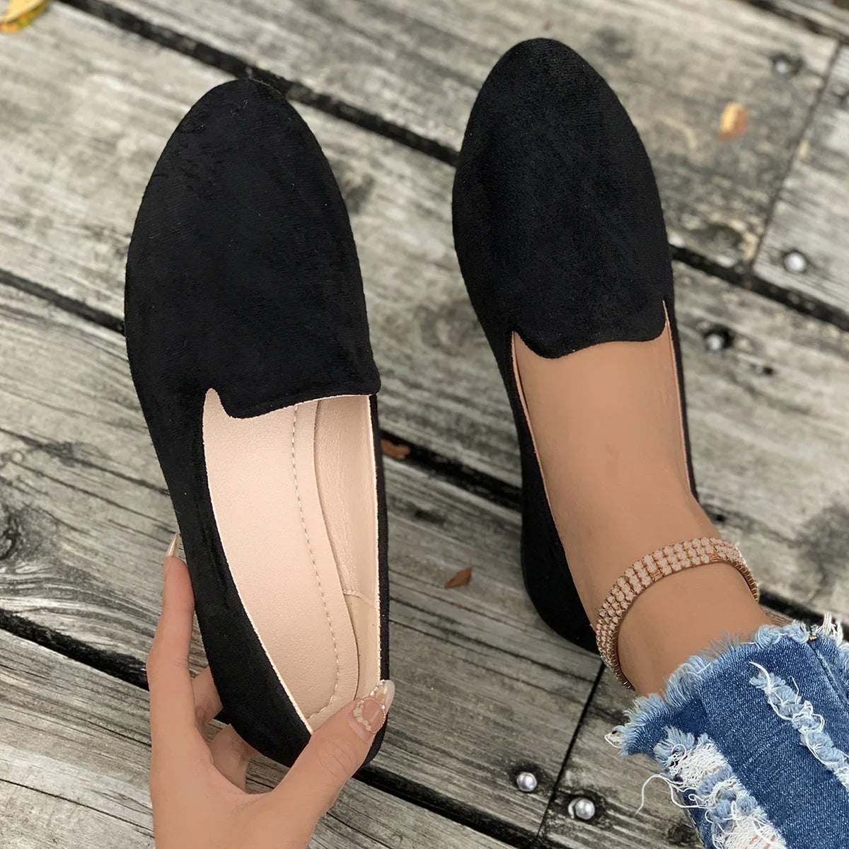 Women's Leisure Thin Shoes Low-cut Flat Round Head - VAleG