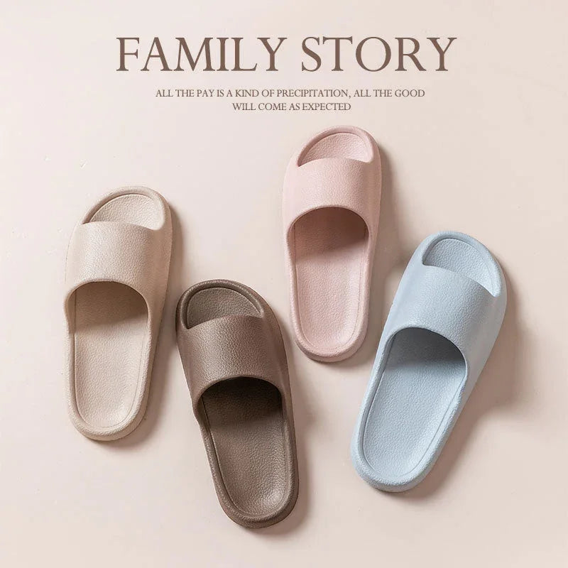Home Non-slip Solid Color Indoor Leather Slippers - VAleG