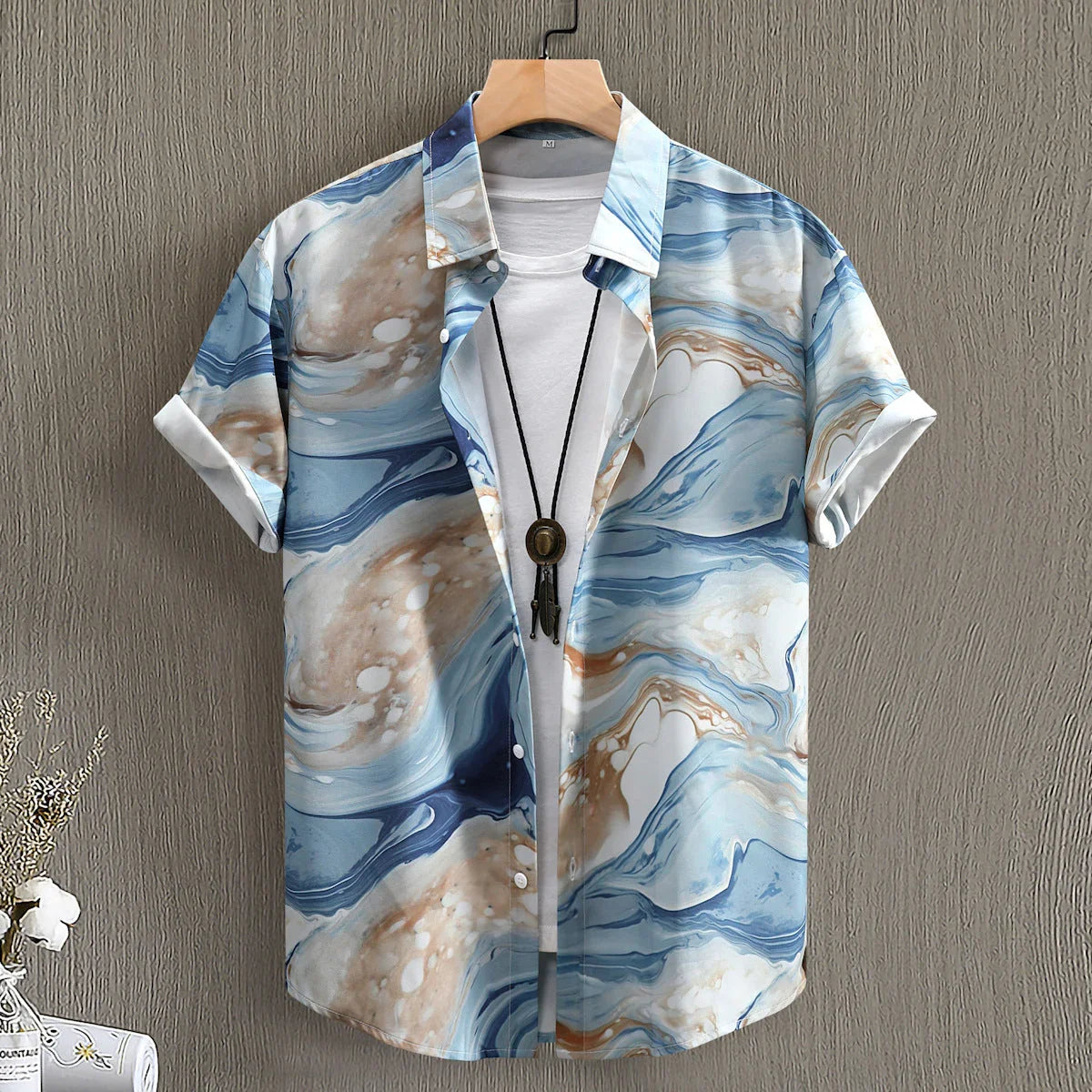 Fashion Digital Printing Men's Short Sleeve Shirt - VAleG
