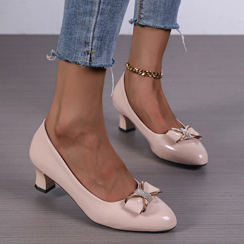 New Bow High Heel Low-cut Pumps Korean Style Pointed Women - VAleG