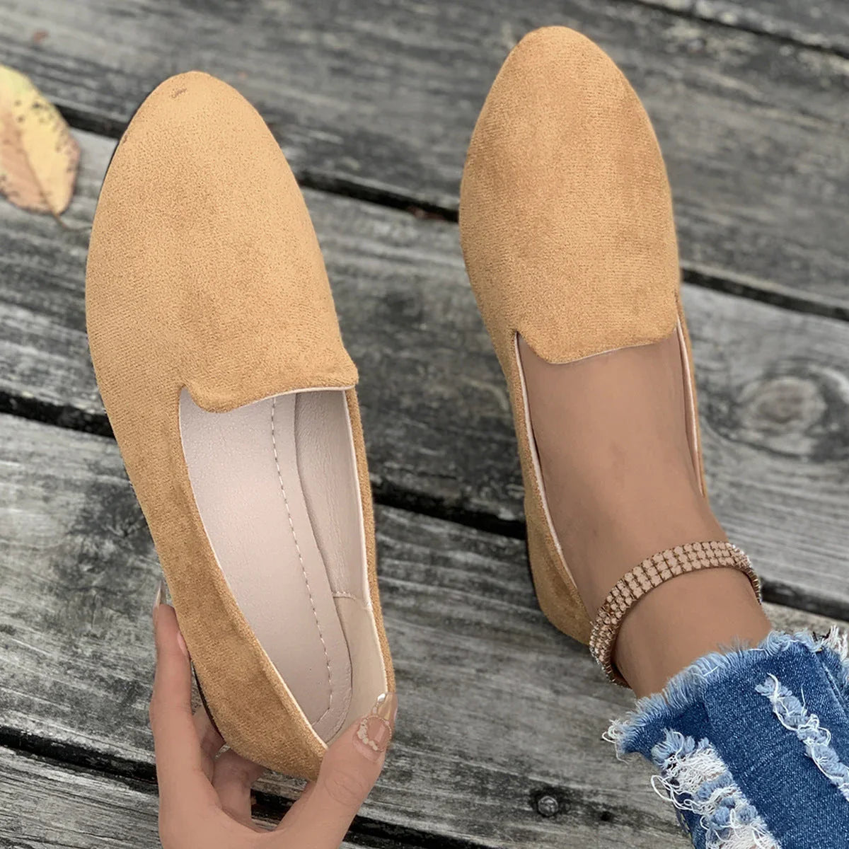 Women's Leisure Thin Shoes Low-cut Flat Round Head - VAleG