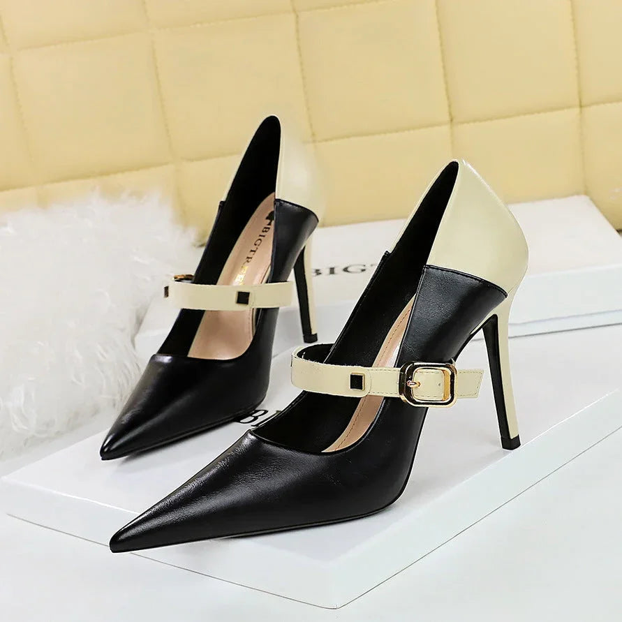 Retro High Heels Women's Shoes Stiletto Heel - VAleG