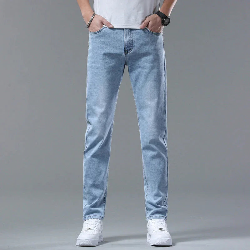 Men's Pants Stretch Slim-fitting Small Straight Trousers - VAleG