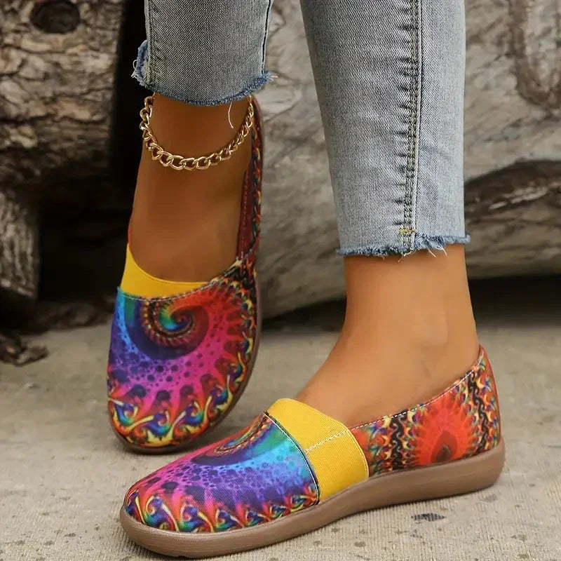 Women's Colorful Round Head Low-cut Leisure All-match Slip-on Shoes - VAleG