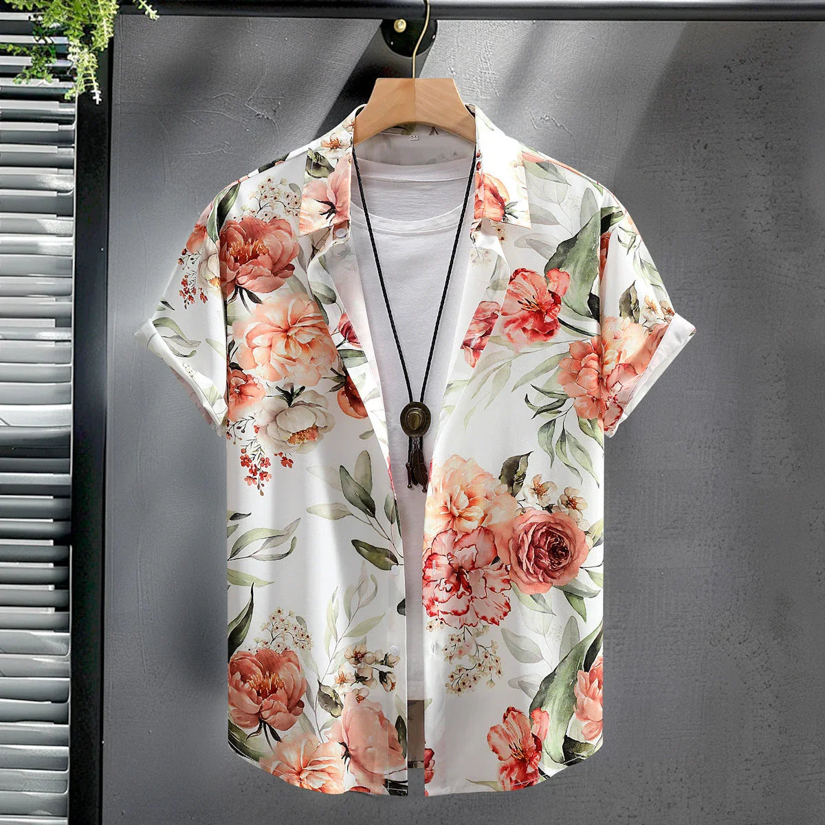 Fashion Digital Printing Men's Short Sleeve Shirt - VAleG
