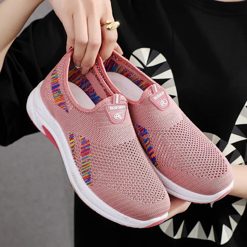 Women's Casual Breathable Fly Woven Mesh Cloth Shoes - VAleG