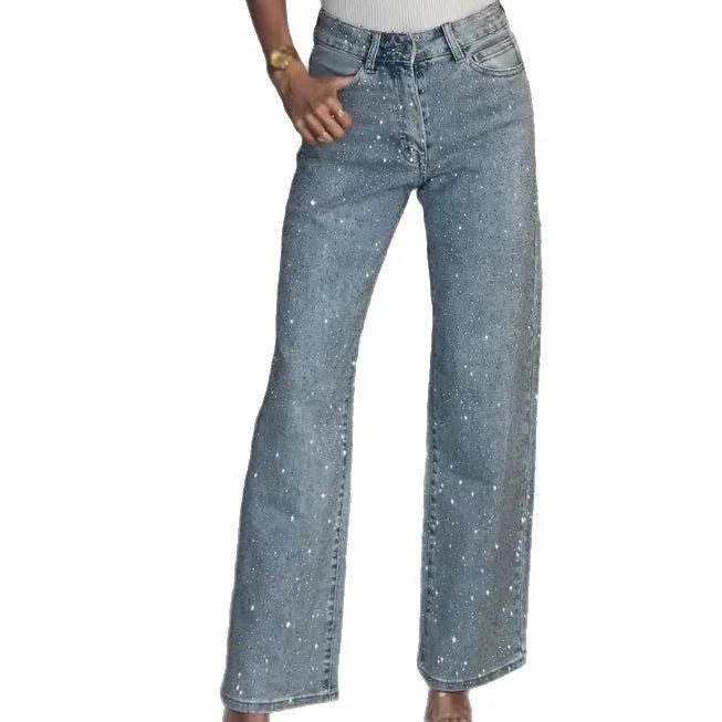 Women's High-end High Waist Straight Personalized Hot Girl High Street Trousers - VAleG