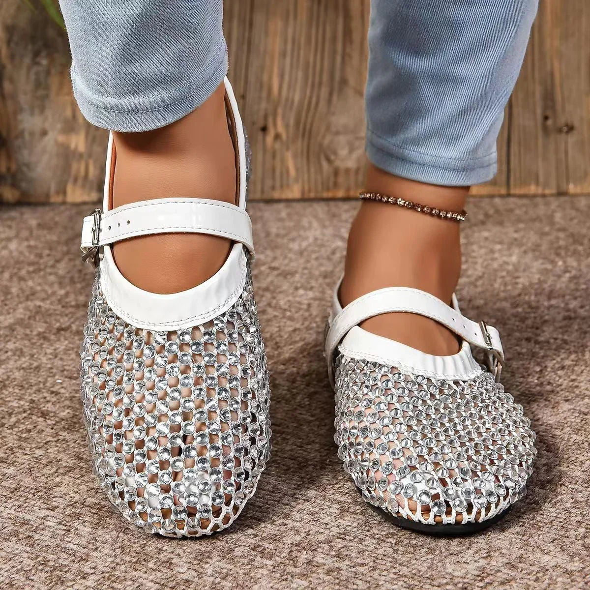 Mesh Buckle Ballet Shoes Women - VAleG
