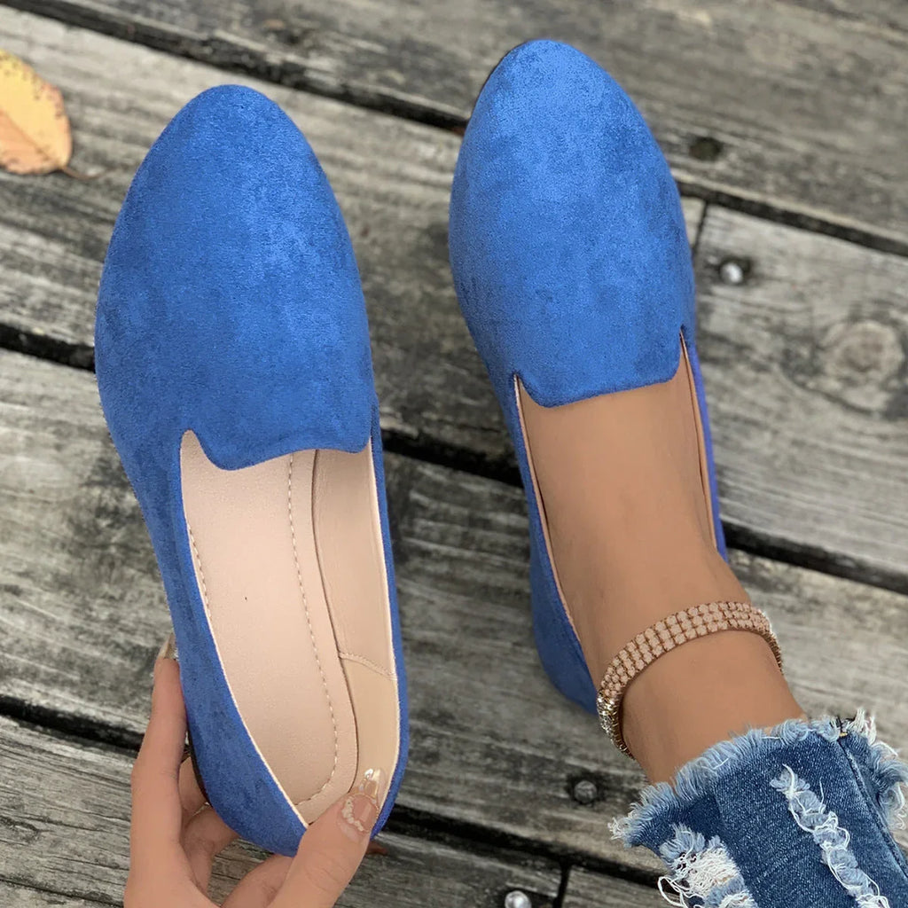 Women's Leisure Thin Shoes Low-cut Flat Round Head - VAleG