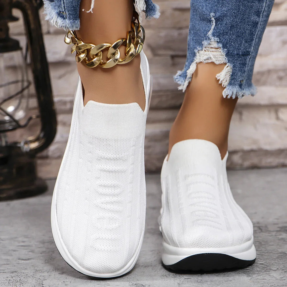 Plus Size Flying Woven Breathable Sports Shoes Women - VAleG