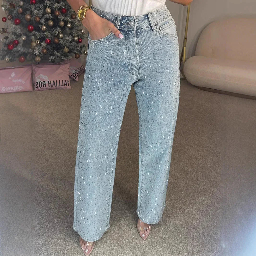 Women's High-end High Waist Straight Personalized Hot Girl High Street Trousers - VAleG