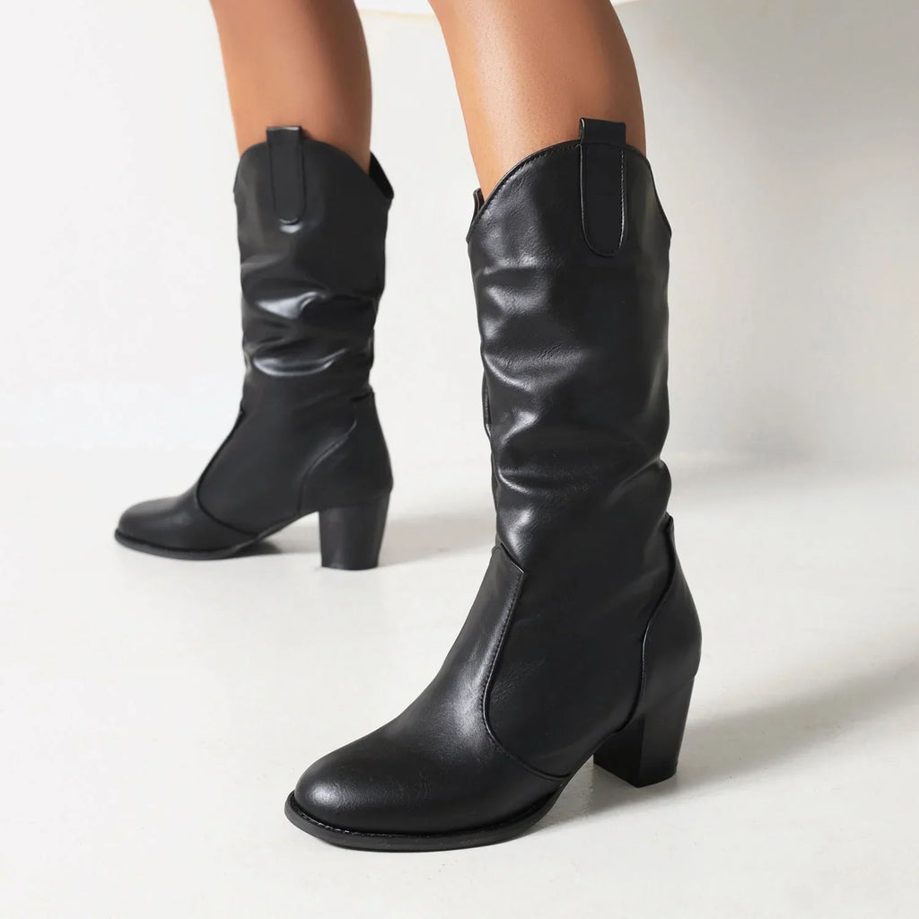 Simple Women's Fashion Leather Boots - VAleG