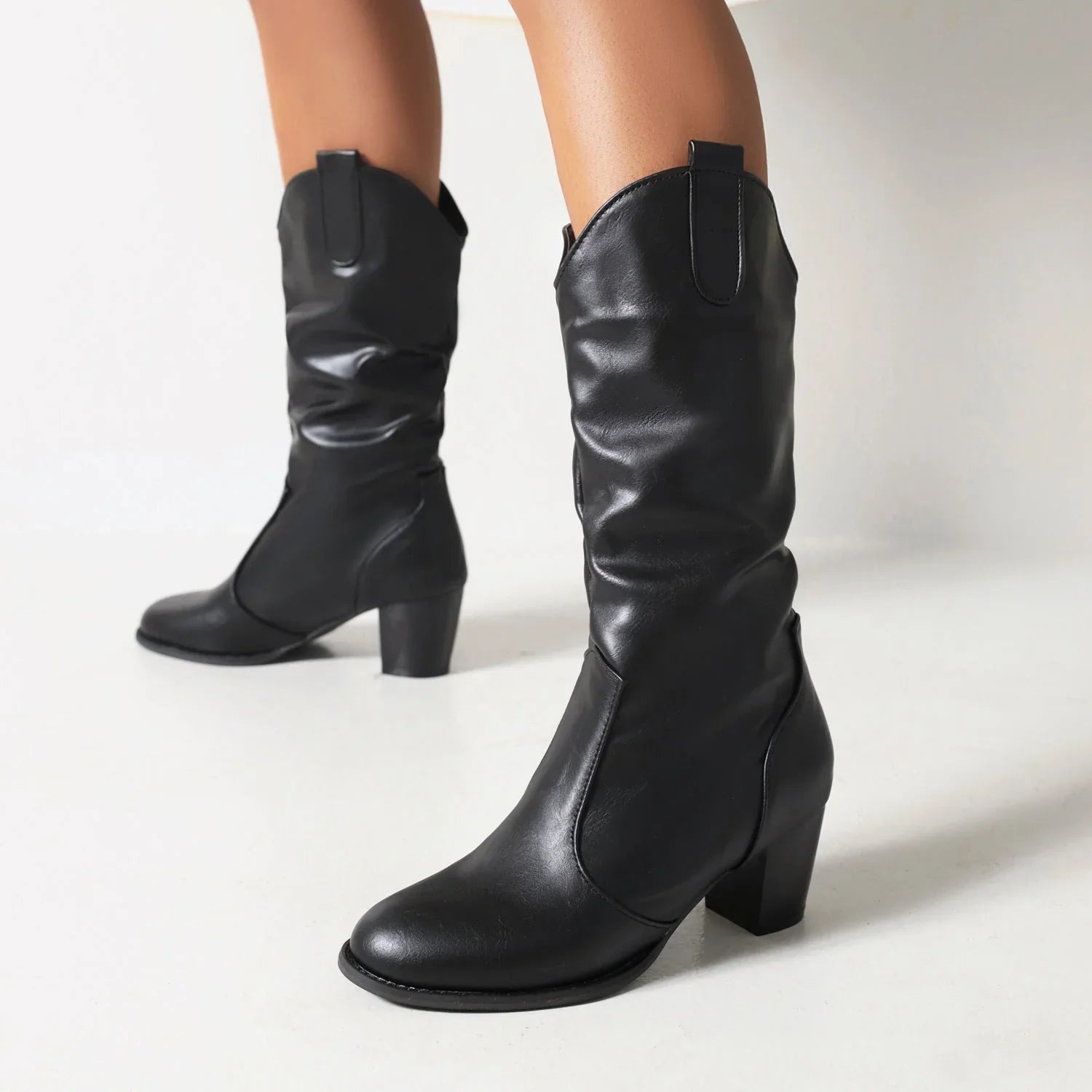 Simple Women's Fashion Leather Boots - VAleG