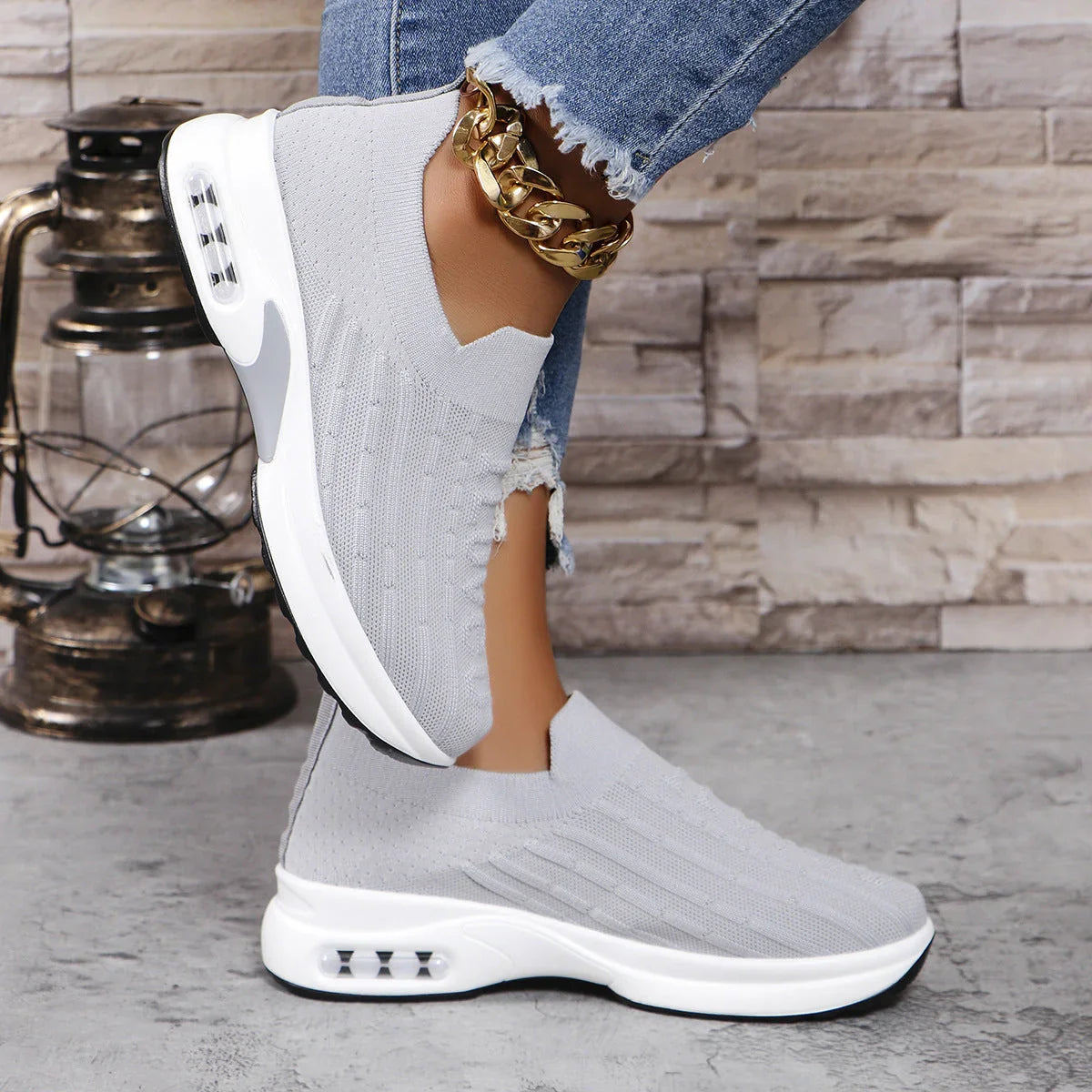 Plus Size Flying Woven Breathable Sports Shoes Women - VAleG